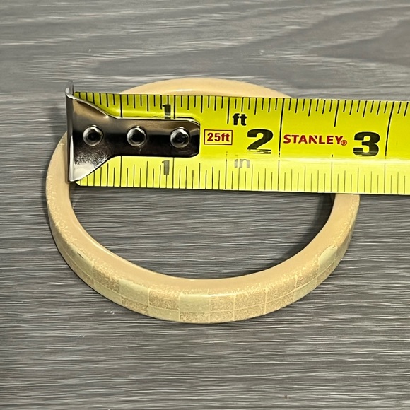 Vintage Tan Plastic Bangle with Square Tile Design - Picture 5 of 5